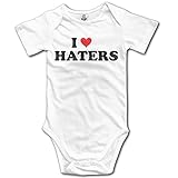 ベビー幼児綿100 %半袖Onesies幼児用ボディスーツI Love Haters I Heart Haters Jumping Clothes カラー: ホワイト