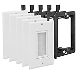 Fosmon 1穴ウォールプレート つや消し 開口部 低電圧ケーブル用プレート 壁取り付け式 5x Brush + 5x Mounting Bracket HD8139-5Pack+HD8127
