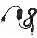 12v usb 変換 USB → DC12V 昇圧 12v 5v 変換 2.1mm X 5.5mm DC 昇圧ケーブル 1メートル