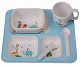 出産祝い　ベビー食器　離乳食調理器具　プレート　ボウル　赤ちゃん　ランチ皿　離乳食器セット　ベビー食器セット　安全　便利　実用性　可愛い　プレゼント（ブルー）