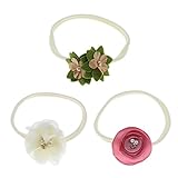 SONONIA 3個　新生児　ヘッドバンド　花　おしゃれ 　かわいい 　髪飾り　子供　クラウン　ヘッドバンド　 全2色 - 白