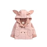 QD-WST　子供服　コート　ウサギの耳　かわいい　ベビー服　幼児　長袖　キッズ　ロンパース　カバーオール　出産祝い　プレゼント　6ヶ月　12ヶ月　80cm　90cm　100cm　70cm　ピンク (