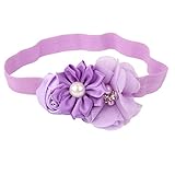 Prettyia キッズ　赤ちゃん 　弾性　ヘアバンド　ヘッドバンド　ヘアアクセサリー 写真撮影　髪飾り　出産祝い　全12色 - 薄紫