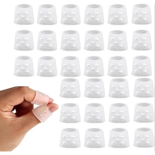 Anti Skin Picking Finger Covers, 30Pcs Nail Skin Picking Prevention Fingertip Gloves Guard, Reusable Finger Tip Cots Sleeve P