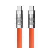 絡まない 柔らかい シリコン USB Type-C to Type-C ケーブル 1m イエロー PD 60W 急速充電対応 USB2.0 データ転送 しなやか USB-C ケーブル iPhone/iPad/MacBook/Galaxy/Android/タブレット/PC対応