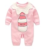 エルフ ベビー(Fairy Baby)赤ちゃんカバーオール ロンパース ジャンプスーツ 四季兼用 可愛い長袖 出産祝い ピンク 66cm