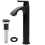 VIGO Linus Single Lever Vessel Bathroom Faucet with Pop Up, Antique Rubbed Bronze [並行輸入品]