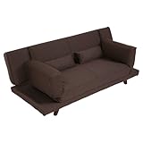 ソファ ソファー ベッド ソファベッド 2人掛け 背もたれ 両肘 リクライニング ダークブラウン