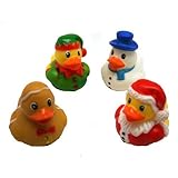 One Dozen (12) Holiday Christmas Theme Rubber Ducks [並行輸入品]