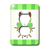 3dRose LLC lsp_6105_6 Tree Frog with Stripes 2 Plug Outlet Cover by 3D Rose (Home Improvement) [並行輸入