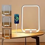 現代のスクエアLEDテーブルランプタッチセン調光3段階デスクランプUSB充電ミニマリストベッドサイドランプ暖色間接照明屋内装飾省エネ 常夜灯
