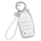 ZANEKO アルファード キーケース適合トヨタ アルファード30系後期 前期 キーカバー 軽量 (6ボタン、シルバーホワイト)