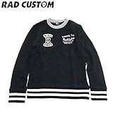 RAD CUSTOM(ラッドカスタム) 裏毛「リブライン」長袖トレーナー・ブラック 【1603】【C】 110 ブラック(24)