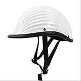 DGF ヘルメットハーレーオートバイ屋外乗馬スポーツヘルメットヘルメットTaiziヘルメットレトロヘルメットスパイラル調節可能なハード帽子 (色 : 白, サイズ さいず : XL)