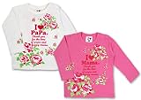 (アイラブパパアンドママ)【I lovePaPa&Mama】 アイラブパパ&ママ リボンプリント Tシャツ スムス綿 80cm/90cm/95cm 95 ママピンク