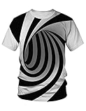 [LIDADA] メンズ おもしろtシャツ 半袖 派手Tシャツ 渦巻柄 3dプリント 変なtシャツ 大きいサイズ カジュアル 夏着 L