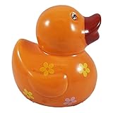 セラミックDuck Bank withフローラルデザインオレンジ