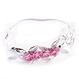 academyusフローラルリーフフラワーベビーガールズカチューシャターバンHeadwearアクセサリー US サイズ: 38cm/15" カラー: シルバー