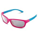 RIVBOS（リバッズ）RBK1511 キッズ 子供用サングラス 偏光レンズ ゴムフレーム UVカット ボーイズサングラス ガールズサングラス (バラ レッド)