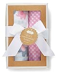 Mud Pie Pink Elephant Swaddle Blanket Set by Mud Pie [並行輸入品]