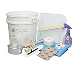 【CORAL TEX】トライアルコテセット たっぷり 20kg 漆喰 (010 NATURAL WHITE)と左官道具のセット 塗る人に優しく、環境・健康を考えた西洋漆喰