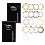 カラコン ティアモ TeAmo マンスリー 2枚入り【度あり 度なし】14.2mm モスブラウン 1month_-4.25