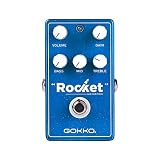 GOKKO ディストーション・ペダル GK-45 Rocket ゲイン、ベース、ミッド、トレブル コントロール、トゥルーバイパス、クラシックなオーバードライブからモダンメタルまで幅広いレンジを備えた多機能ギターエフェクトペダル