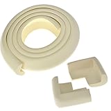 JSDDE　ベビーケガ防止　2メートル　コーナークッション1本　と　コーナーパッド角型10個　セット　L型　厚手　弾力 　取付テープ付　5色 (ベージュ)