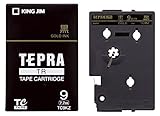 キングジム テープカートリッジ テプラTR 9mm TC9KZ 黒 金文字