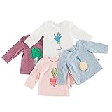 面白野菜Tシャツ 長袖 パジャマ 春夏 ベビー 子供服 ホワイト グレー ピンク パープル 四枚セット90cm