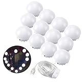 LEDバニティミラーライト SOLMORE ミラーストリップ 女優ライト 12LED USB給電 2W ホワイト 高輝度 調光可能 ミラーなし 照明器具 装飾 メイク 化粧鏡 化粧台 洗面台 部屋 ド