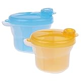 Lovoski 2個　キッチン　フードボックス　収納ケース　コンテナ　離乳食保存容器　食品貯蔵　全3色 - イエローとブルー