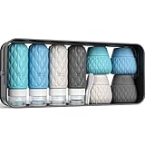 【2025客室乗務員推薦】100mlのトラベルボトル4個と50mlのクリームジャー4個、シリコン シャンプーボトル 旅行用 TSA承認済み 漏れない 詰め替え 携帯用容器