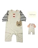 【子供服】 kids zoo (キッズズー) 袖ニットキルトねこポケットトレーナーオール 70cm，80cm W64711