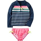 カーターズ Carter's/ カーターズストライプラッシュガードセット ブルー 水着 2歳【並行輸入】