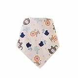 3コットンベビーバンダナよだれ三角形よだれかけ新生児ライオンズ象のセット