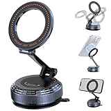 BEGABERスマホホルダー 車 マグネット 真空磁気携帯電話ホルダー 車用 105ポンド吸引 & 3800gf 磁気360°調節可能 Magsafe 車用携帯電話ホルダー マウント iPhone 17 16 15 14 13 12 シリーズ&Android用 純亜鉛合金(ブラック)