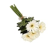 MagiDeal Flower Bouquet Bunch Artificial Flower花柄ホームcnterpiece、テーブルLandscrape、Gerbera Daisy ホワイト 057