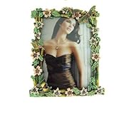 ハチドリバタフライDragonflyプルメリアGarden画像フレームOrnate Enameled Crystallizedピューター装飾写真