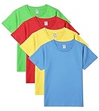 (ラパサ)Lapasa キッズTシャツ コットン 無地 4枚組 K01 (150cm, 4色組)