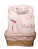 Bee Bo Baby Gift Set with Bodysuit, Bib, Socks and Teddy Bear in a Rattan Basket. 0 - 3 Months. Avai