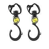 人気 ベビーカー用 ダブルフック ブラック 2個組 ベビーカーフック (黒)