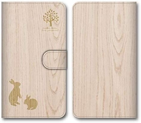 iPhone 12/12 Pro Case, Notebook Type, Smartphone Case, Stylish, Cute, Animal Silhouette, Wood Grain Pattern, Rabbit - 1
