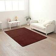 アイリスプラザ 洗えるラグ 防ダニ フランネル ラグカーペット 130×185cm 心地良いさらフワ触感 滑り止め付き ブラウン