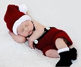 [ラッキージャパン]男女共用 赤ちゃん 記念写真 撮影衣装 ベビー コスチューム 寝相アート ハロウィン 仮装 着ぐるみ 出産祝い クリスマス サンタさん 手編み感