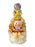 おむつケーキ アンパンマン 新生児肌着セット＆ベビーグッズ付き 3段 (メリーズSサイズ（28枚入り）)