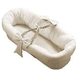 BabyDoll Eyelet Fitted Baby Moses Basket Ecru [並行輸入品]