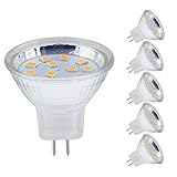AmmToo Pack of 6 MR11 LED Bulb 2Watt LED Bulb 12V AC/DC Warm White GU4 Base 2835SMD 12LEDs 2800K 180