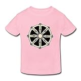 星 ２～６歳子供 半袖 男女兼用 輪廻 宗教 標識 神様 オリジナル ティー Tシャツ Pink 5-6 Toddler