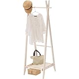 市場ハンガー 木製 折りたたみハンガー 棚付き ホワイト H-2378WH